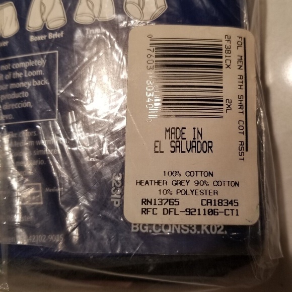 Vtg Fruit Of The Loom Ribbed Muscle T-Shirt Mens 2XL Blue Sleeveless NOS - Picture 3 of 7